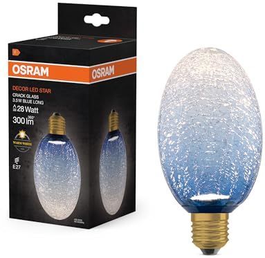 DECOR LED LAMP IN CRACKED GLASS IN CRACKED GLASS LONG BLUE