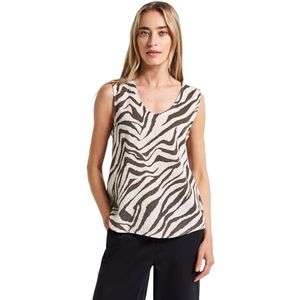 Street One Dames Gedessineerde blouse top in Bruin, in size: 34