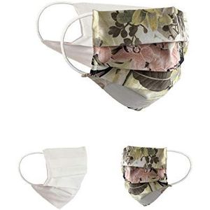 BaF Community-maskers Set van 2 stuks Unisex geïmproviseerd masker Omkeerbaar mondbeschermingsmasker Mond- en neusbescherming Omkeerbaar masker met motief katoen BCI Wasbaar