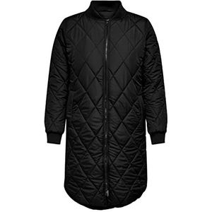 ONLY CARMAKOMA Dames Carcarrot New Ls Long Quilted Jacket OTW gewatteerde jas, zwart, 48