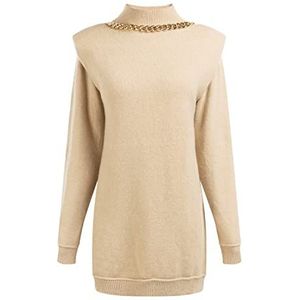 faina Gebreide damesjurk 11025380-FA01, beige, XS/S, gebreide jurk, XS/S