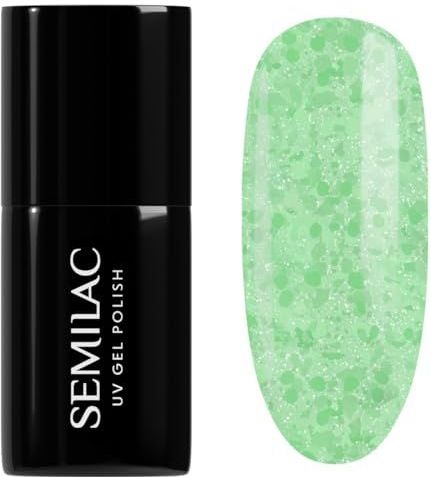 Semilac - Hybrid 494 Frozen Pistache - Nagellak - 7 ml - Semi-transparant met Witte Vlekken