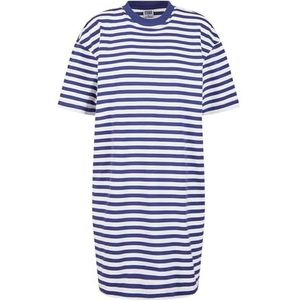 Urban Classics Oversized gestreepte T-jurk voor dames, wit/donkerblauw, 3XL