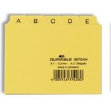 Durable 367004 Tabkaarten A-Z, A7 liggend formaat, 1 set, geel
