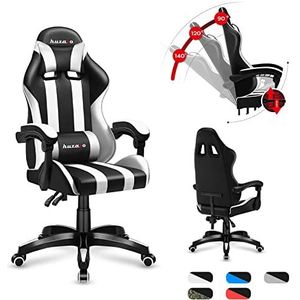 huzaro Force 4 5 ergonomische gamingstoel, bureaustoel, ergonomische bureaustoel gamer stoel, armleuningen, nekkussen, lendenkussen, belastbaarheid tot 140 kg
