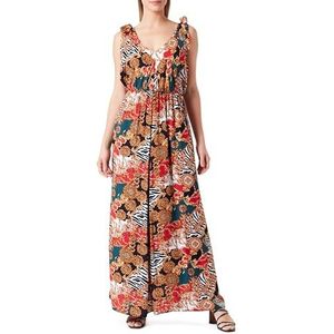 dedica Maxi-jurk voor dames, met allover-print, rood, meerkleurig., S