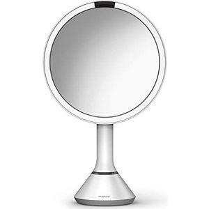 Simplehuman 8"" Round Sensor Make-up Spiegel Sensor Spiegel Wit Roestvrij Staal 46cm
