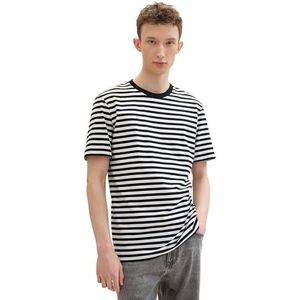 TOM TAILOR Denim Heren T-shirt, 35615 - zwart-witte streep, S