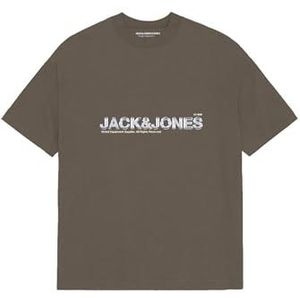 Jack & Jones Jcodynamic Branding Tee Ss Crew Neck Fst, chocolade chip, S