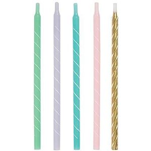 Verjaardagskaarsen - 12 cm - Pastel Spiraal - 12 Pack