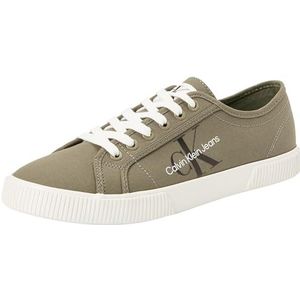 Calvin Klein Jeans Heren ESS gevulkaniseerd lage Laceup CS ML Sneaker, stoffige olijf/helder wit, 9 UK, Stoffige Olijf Helder Wit, 41.5 EU