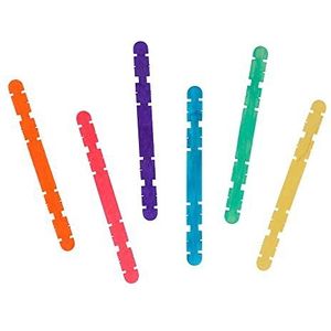 INNSPIRO Houten polosticks met sleuven, gemengde kleuren, 114 x 10 x 2 mm. 100 U, 99520 voor knutselwerk, handwerk, doe-het-zelf, decoreren en projecten voor kinderen