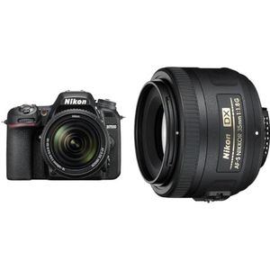 Nikon D7500 Spiegelreflex camera + AF-S DX NIKKOR 18-140 VR lens/objectief - 20,9 MP DX CMOS sensor - VBA510K002, Zwart & Nikon Af-S Dx Nikkor 35Mm 1:1,8G Lens (52Mm Filterdraad), Single
