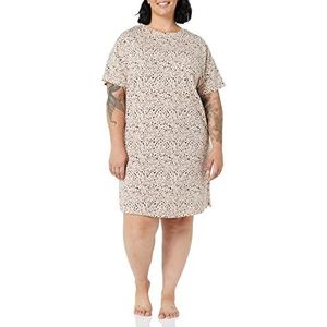 Amazon Essentials Dames gebreide jersey slaap tee nachthemd (verkrijgbaar in grote maten), ivoor luipaard, X-Large