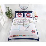 Londense Metro plattegrond - London Underground dekbedovertrek - 2 persoons met 2 kussenslopen