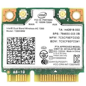 Intel dual-band wifi – MQUPIN dual-band wifi-kaart – AC 7260 netwerkadapter + Bluetooth 4.0 Gebruik voor Intel AC Half Mini PCIe-kaart 802.11 b/a/g/n/ac, ondersteunt Windows 7, 8, 8.1, 10