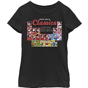Disney Characters Classic Periodic Girl's Solid Crew Tee, Black, X-Small, Schwarz, XS