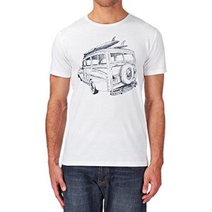 ESPRIT Heren T-shirt met print - Slim Fit 064EE2K013, wit (white 100), S