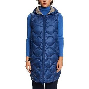 ESPRIT Gerecycled: lang gewatteerd vest, grijs/blauw (grey/blue), M