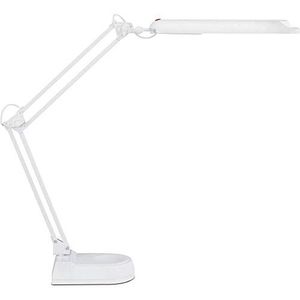 Maul MAULatlantic Led-tafellamp met standaard, 6500 K, metalen arm, tafellamp voor bureau, werkplaats, thuiskantoor, GS-markering, flexibel draai- en kantelbaar, 860 lumen, wit