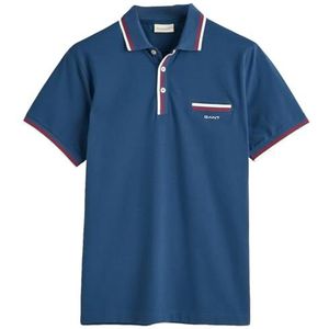 GANT 2-COL Tipping SS Pique Polo, Dusty Blue Sea, S