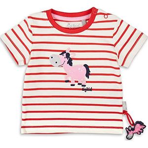 Sigikid T-shirt voor babymeisjes, rood/wit/gestreept/paard, 80 cm