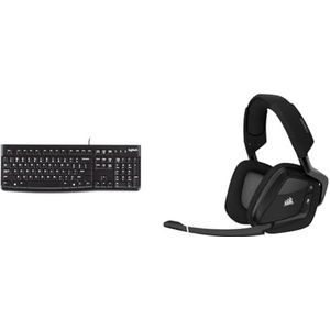 Logitech K120 Toetsenbord, voor & Corsair VOID RGB Elite Wireless (7.1