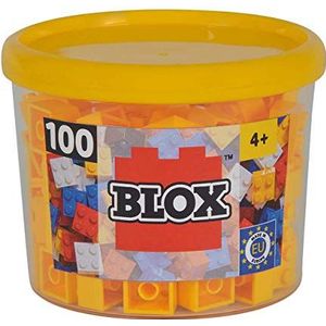Simba 104114110 Blox, 100 gele bouwstenen voor kinderen vanaf 3 jaar, 4 stenen, inclusief doos, hoge kwaliteit, volledig compatibel met vele andere fabrikanten