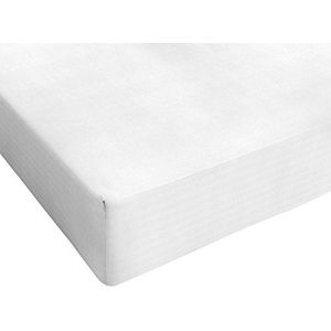 Italian Bed Linen Max Color Hoeslaken voor Frans bed, 100% katoen, wit, 1 Franse bedden