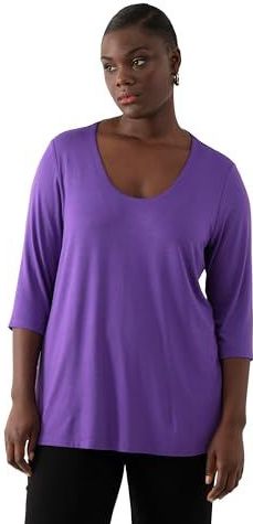 Ulla Popken - T-shirt - Paars - Dames