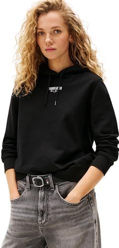 Tommy Jeans - ESS - Sweatshirt - Zwart - Capuchon met Trekkoord