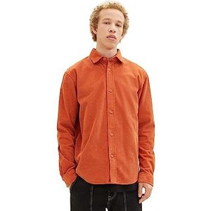 TOM TAILOR Denim Heren relaxed fit overhemd van corduroy, 32247-soft herfst rust, S