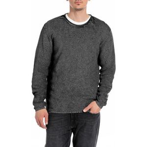 Replay Heren pullover katoen regular fit, 098 Black, 3XL