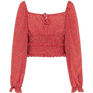 TEYLON Damesshirt met lange, rood, XS