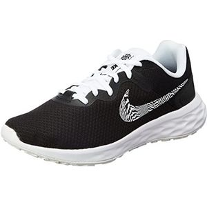 Nike W Revolution 6 Nn PRM Sneakers voor dames, zwart, wit, 39 EU