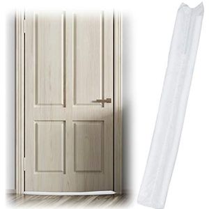 Relaxdays Tochtstrip voor deuren, dubbelzijdig, deurrol tegen tocht en kou, stof, deurluchtstopper, 90 cm lang, wit