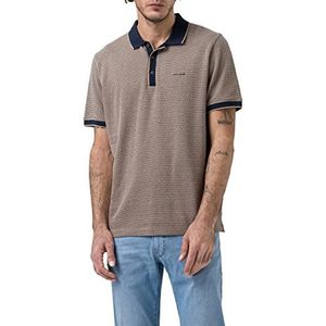 Pierre Cardin Jacquard poloshirt voor heren, Tiger's Eye, maat S, Tiger's Eye, S