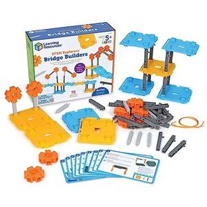 Learning Resources STEM Explorers Bruggenbouwers, 72 delen, leeftijd 5+, STEM-speelgoed, STEM-bouwspeelgoed, STEM-sets, STEM-projecten voor kinderen, zelf bouwen speelgoed