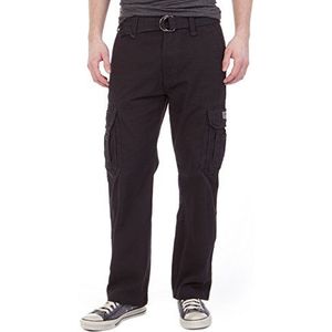 UNIONBAY Heren Survivor Iv Relaxed Fit Cargo Pant Casual, Zwart, 32W / 32L