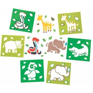 Baker Ross AR941 sjablonen ""jungledieren"" voor kinderen - voor knutselwerk en decoraties (6 stuks)