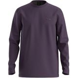 BOSS T-shirt van stretchkatoen met lange mouwen en contrasterend logo, Medium paars, M