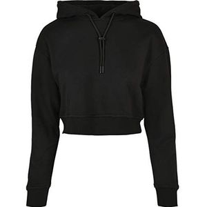 Urban Classics Terry Hoody, korte damestrui met capuchon en korte snit, van aangenaam terry-materiaal in 3 kleuren, maten XS - 5XL, zwart, 5XL