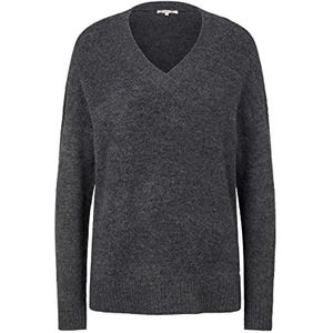 TOM TAILOR Denim Dames Basic gebreide trui 1034498, 10522 - Shale Grey Melange, L