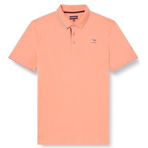 Armor Lux Polo Spézet Korte Mouwen, Koraal E24/Marine/Wit, XL