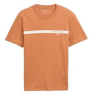 TOM TAILOR Denim T-shirt voor heren, 38322 - Faded Copper Orange, L