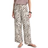 Street One Dames Wide Legs crêpe broek in Beige, in size: 32