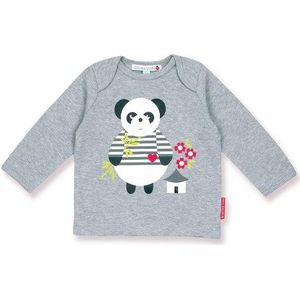 Olive&Moss PAN1-TOP T-shirt Perry der Panda, grijs, 0-6 maanden
