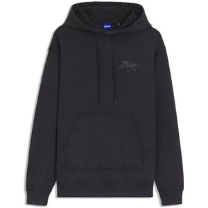 HUGO - Dejandra - Trui - Zwart gemêleerd - Capuchon met Trekkoord