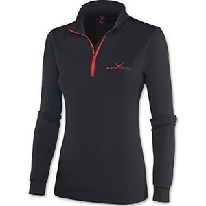 Black Crevice Dames Skirolli Zipper Shirt, zwart/rood, 42