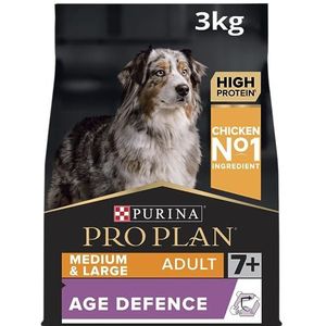 Purina Pro Plan Dog hondenvoering, met Optiage, rijk aan kip, zak, Medium & Large Adult 7+, 1 x 3kg